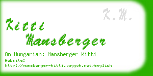 kitti mansberger business card